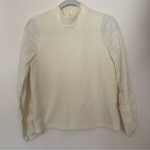Madewell Weavemix Mockneck Bubble-Sleeve Top